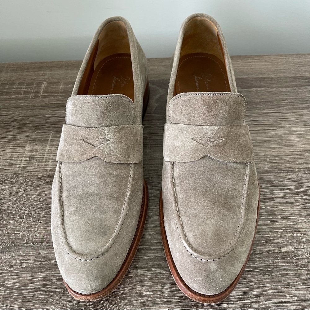 Antonio Maurizi Suede Penny Loafer Tan Size 10.5 - Picture 2 of 10